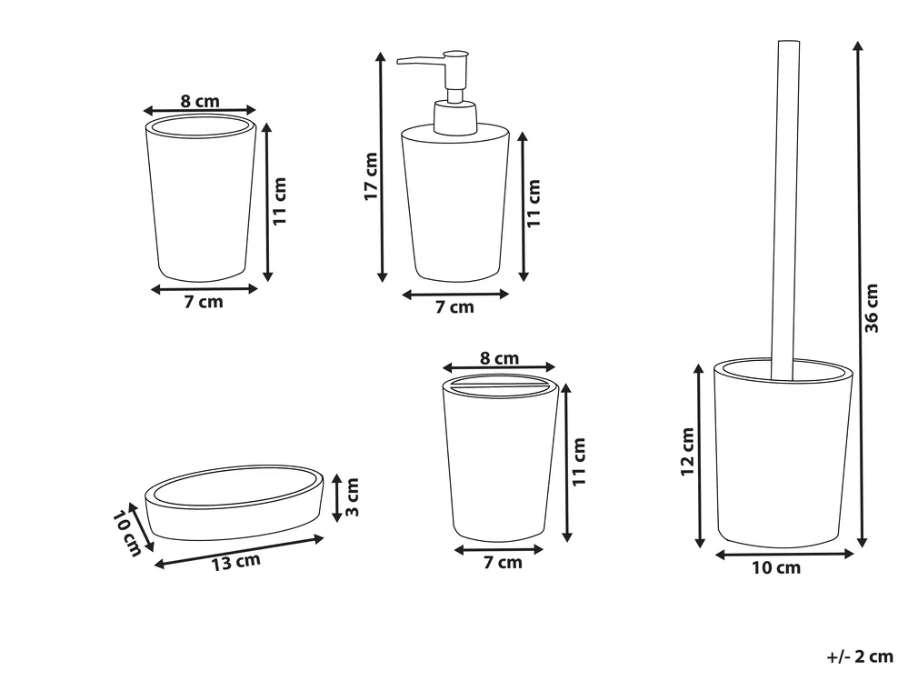 5-Piece Bathroom Accessories Set LIRCAY Black/ White_996478