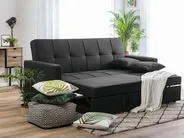 Sofa Bed 3 Seater GLOMMA Fabric Black_717998