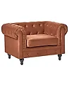 Nojatuoli CHESTERFIELD Sametti Kullanruskea