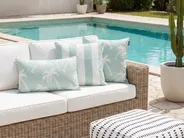Set of 3 Outdoor Cushions BONNETIA Plant Pattern 30 x 50 cm 45 x 45 cm Light Green_1125353