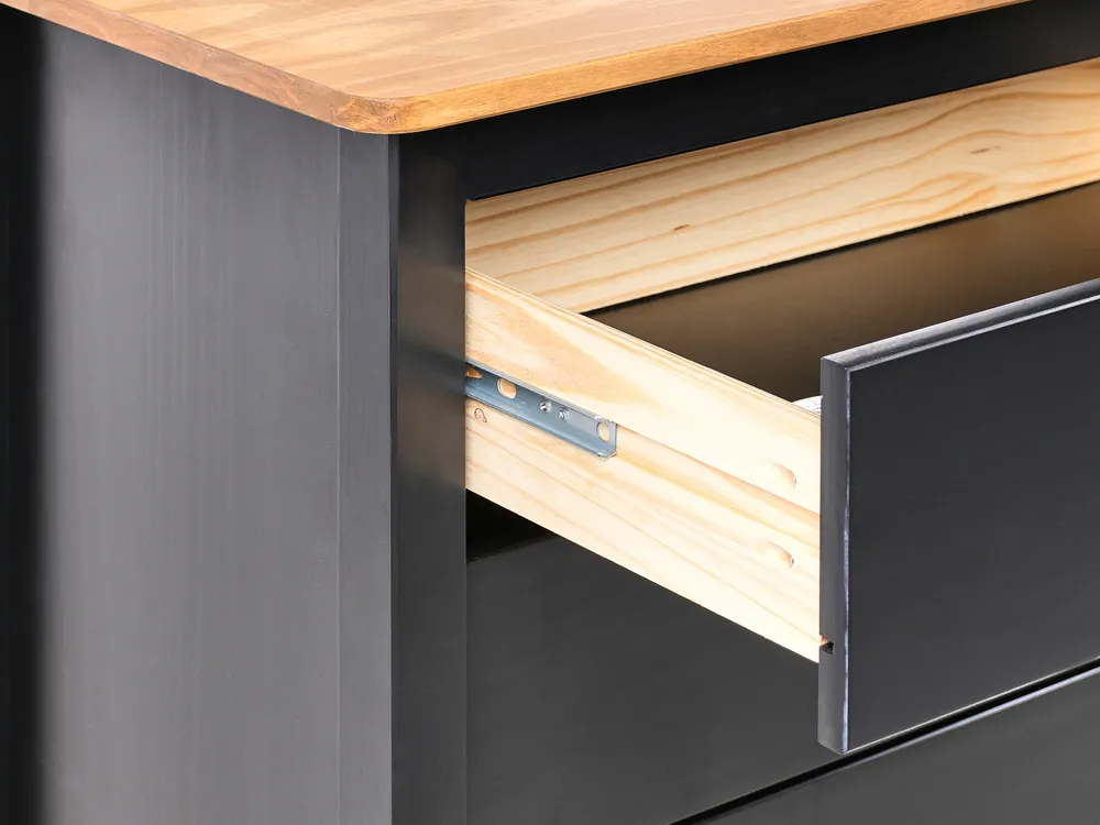 2 Door Sideboard SHILLINGTON Pine Wood Black_966282