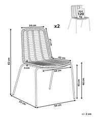 Set of 2 Dining Chairs TAOS Rattan Natural_1072155