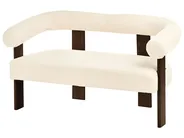 Soffa 2-sits ILBRO Bouclé Off-White/ Mörkbrun_984853
