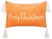 Set of 2 Decorative Cushions LITHOPS 30 x 50 cm Velvet Orange Christmas Motif_887919