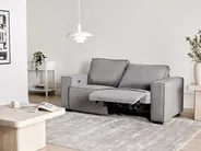 Electric Recliner Sofa 2 Seater NUKARI Fabric Grey_999340