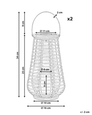 Aurinkolyhtysetti 2 kpl GWAYI 34 cm Luonnonväri_1042082
