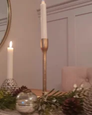 Kynttilänjalkasetti 3 kpl LIWUNG 27/33/38 cm Metalli Kulta_990420