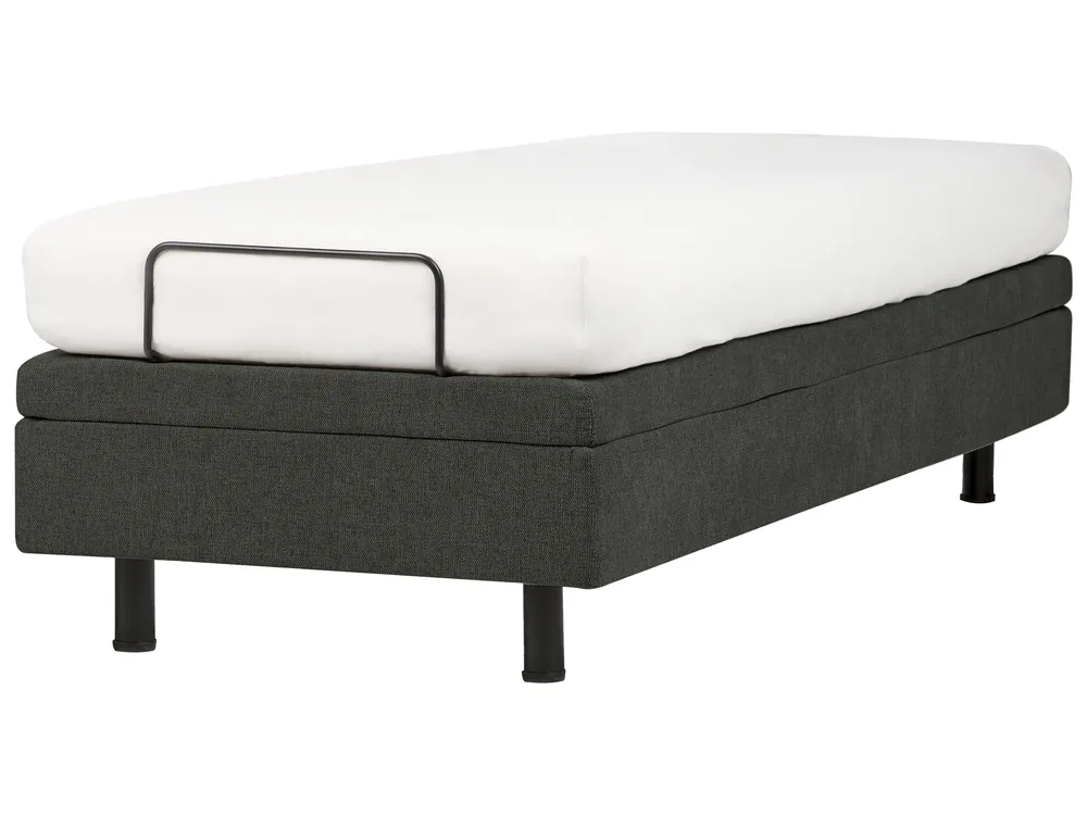 Adjustable Bed without Headboard Fabric DUKE II 80 x 200 cm (EU Small Single) Dark Grey_987303