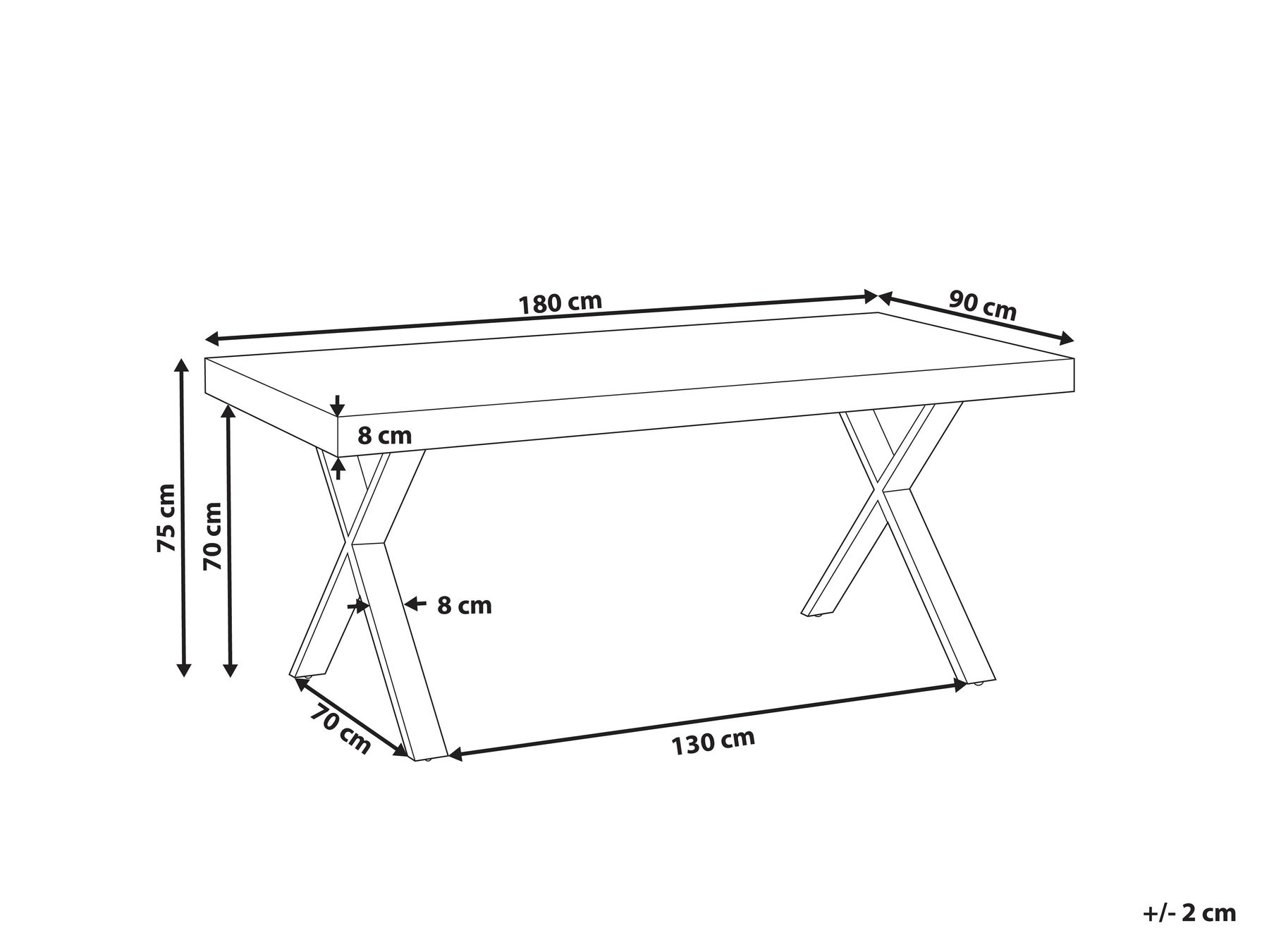 Dining Table CLIFTON Dark Brown 180 cm 90 cm Pine Wood_961118