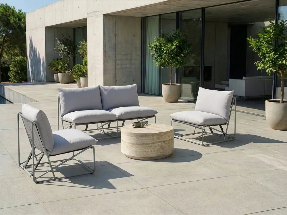 Garden Sofa Set 4 Seater PICO Metal Grey