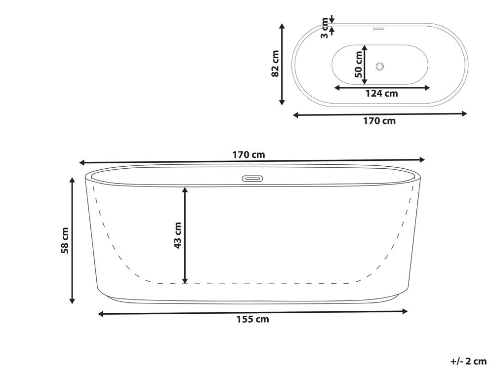 Freestanding Bathtub GOCTA 1700 x 800 mm White_1047476