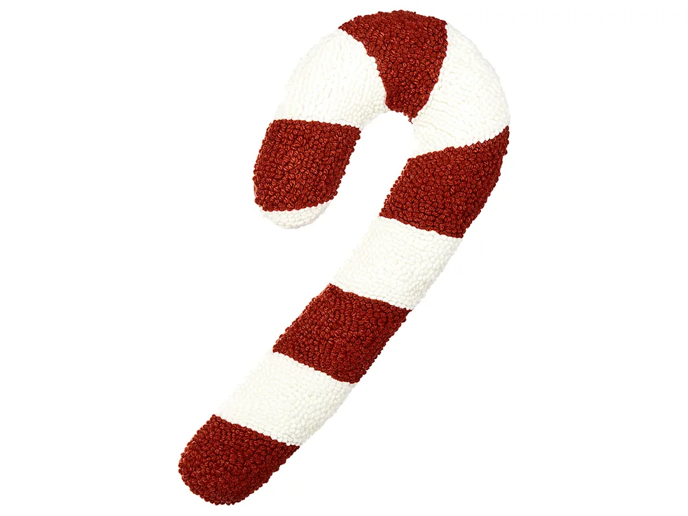 Set of 2 Decorative Cushions CANDY CANE 22 x 55 cm Boucle Red Christmas Motif_947108