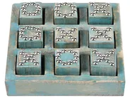 Tic-Tac-Toe Game KINA Mango Wood Blue_1003864