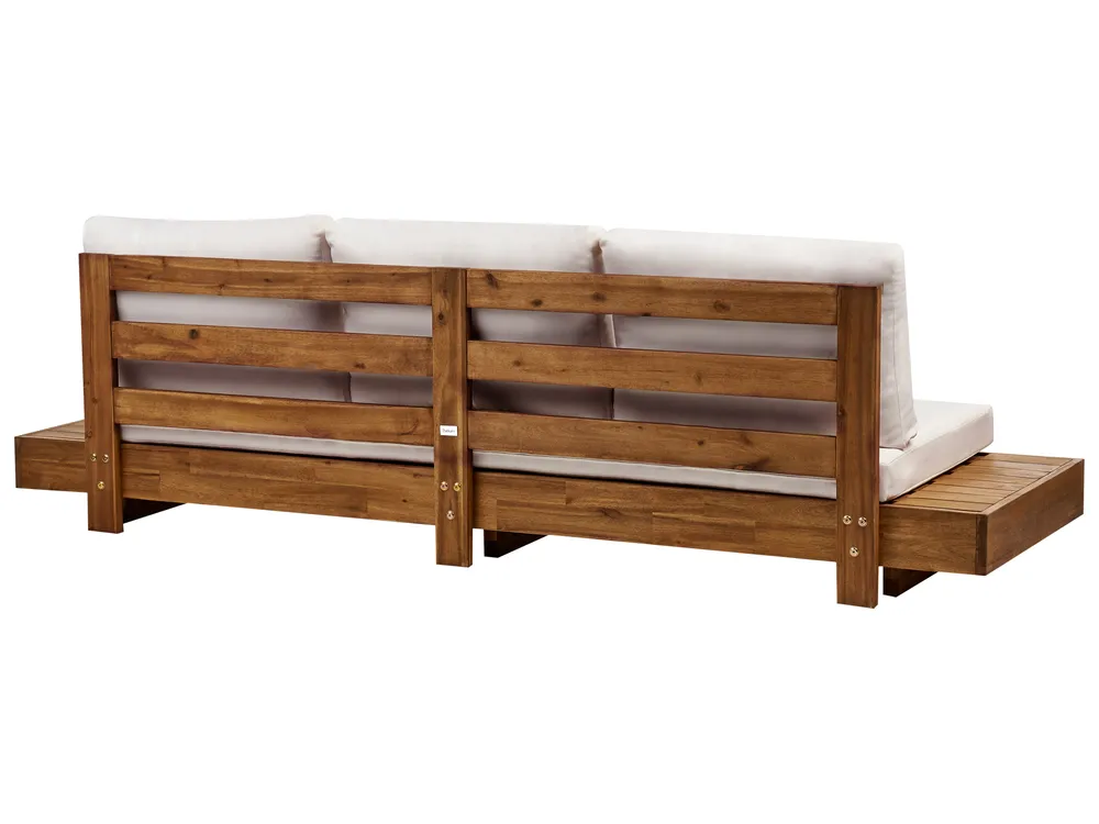 Garden Sofa 3 Seater MARETTIMO Certified Acacia Wood Off-White_953706