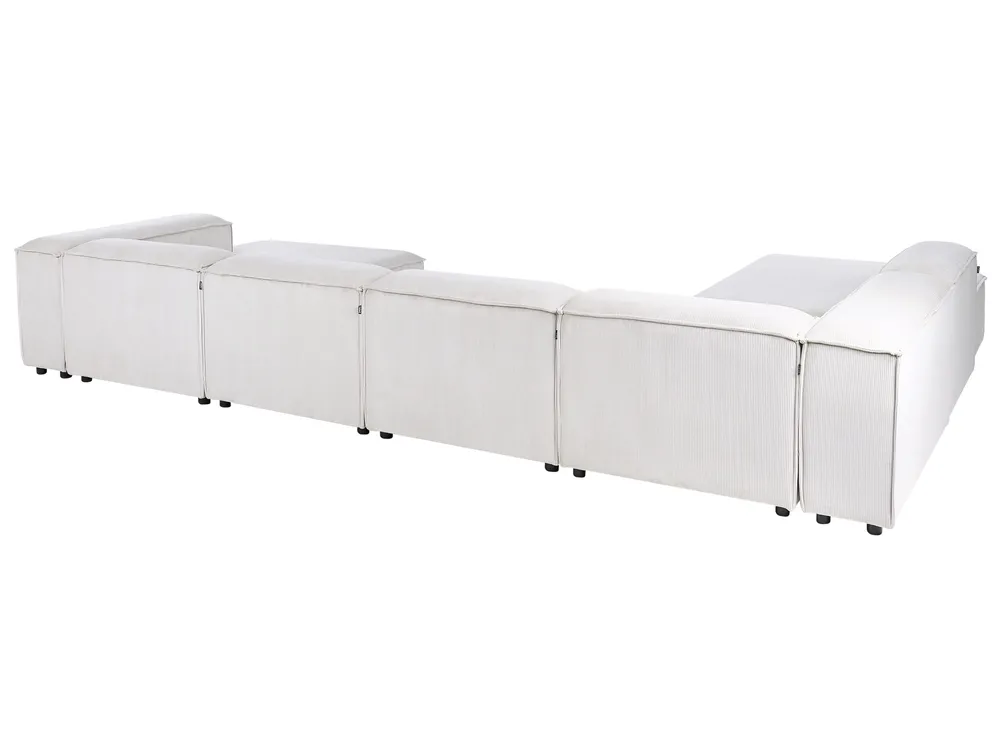 Modular Corner Sofa 5 Seater ARDAL Corduroy Off-White Right Hand_1008152