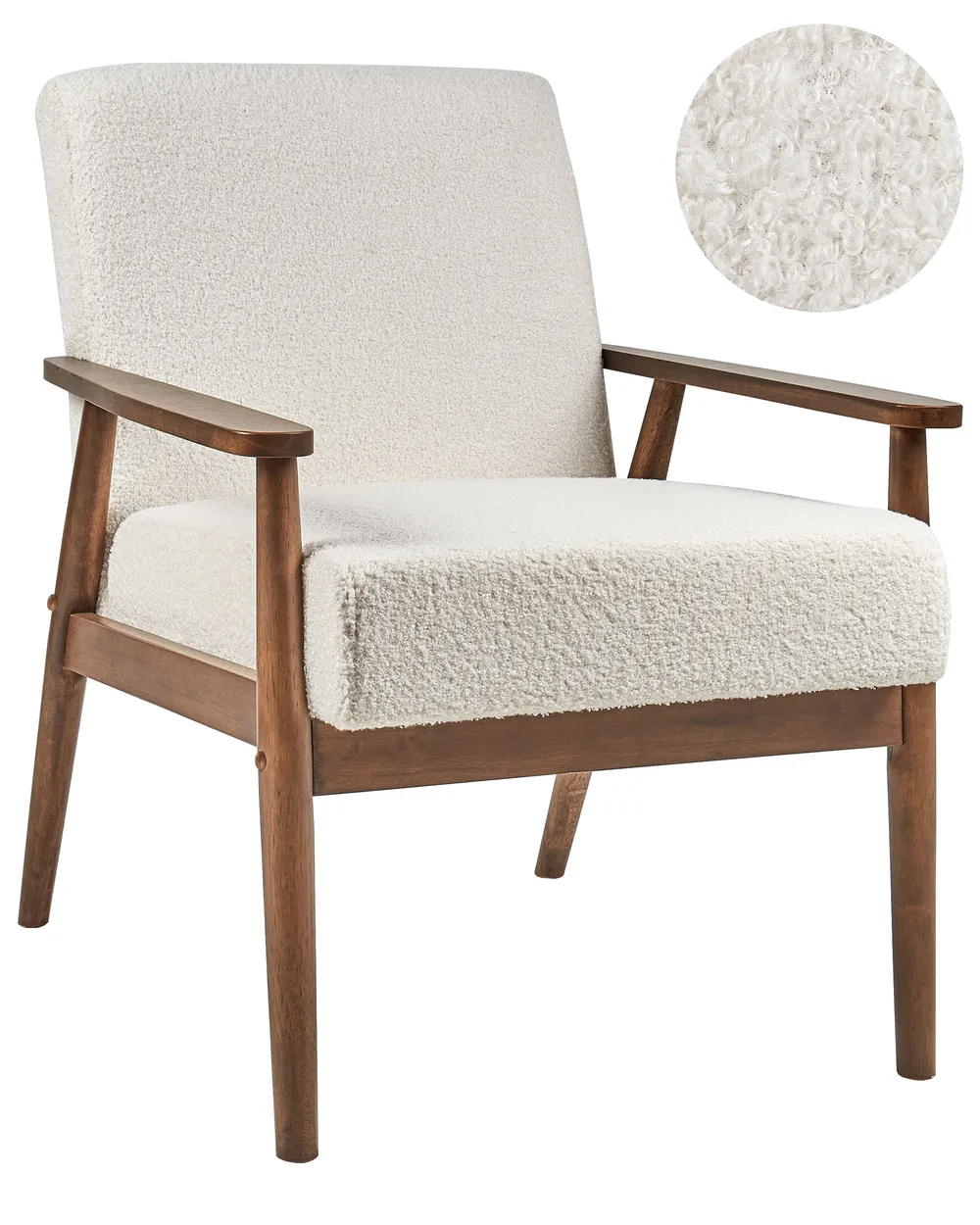 Armchair ESRUM Boucle Dark Brown/ White