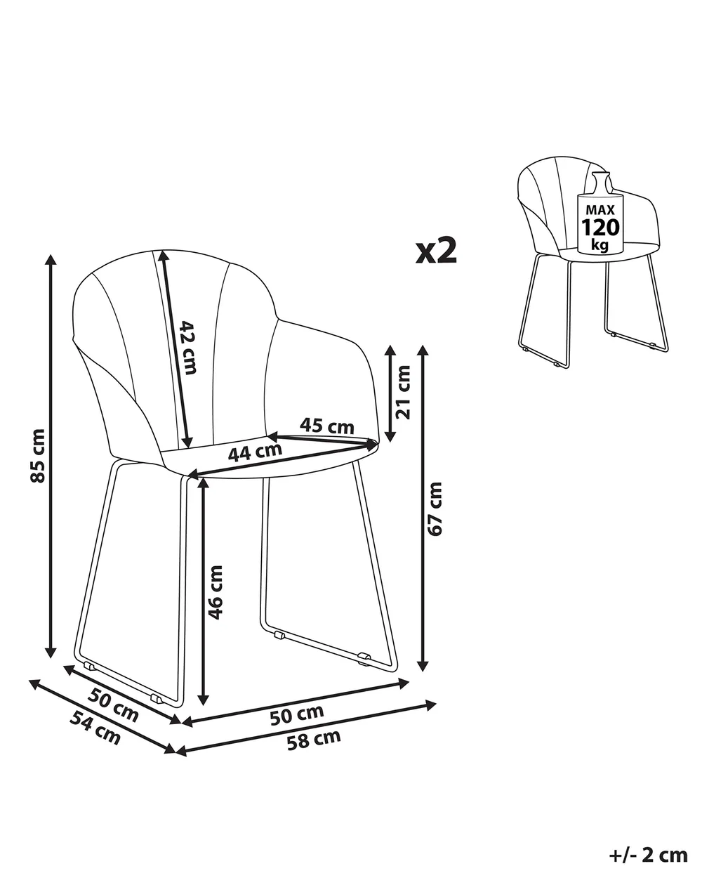 Set of 2 Dining Chairs SYLVA White_802912
