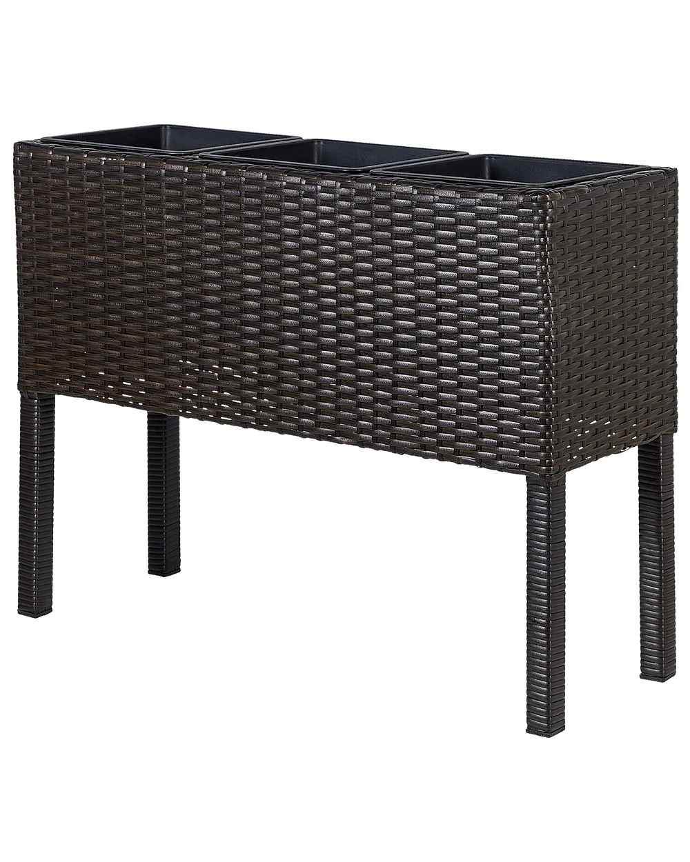 Elevated Plant Pot CARAGANA 77 cm PE Rattan Dark Brown_914477
