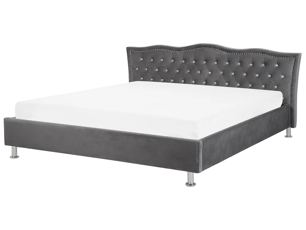 Bed Velvet METZ 180 x 200 cm (EU Super King) Dark Grey