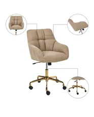 Kontorstol PALMDALE Bouclé Lysebrun_1073069