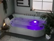 Corner Hot Tub with LED ACUARIO 1700 x 800 mm White Right Hand_795798