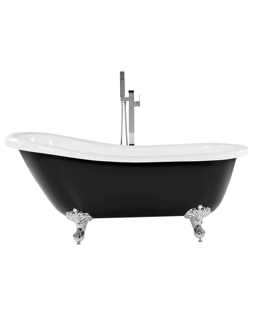 Fristående badkar CAYMAN 1700 x 760 mm Svart/ Vit_817180