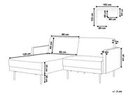 Corner Sofa 2 Seater BREDA Fabric Light Beige Right Hand_876063