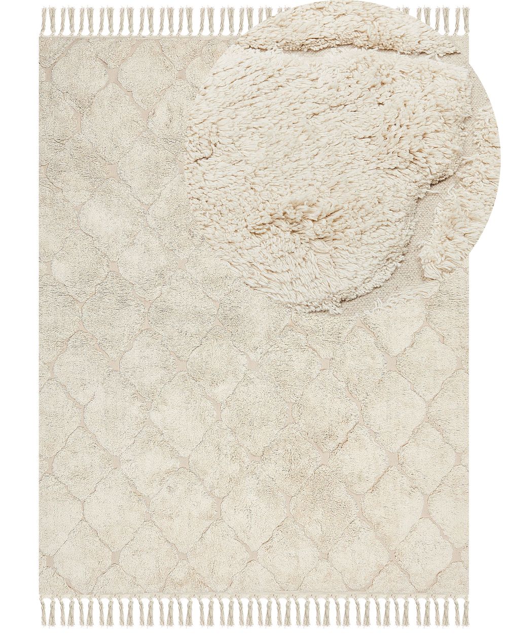 Matto SILCHAR Beige 160 x 230 cm Puuvilla