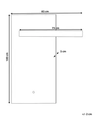 LED Bathroom Mirror MAUX 83 cm 100 cm Silver_1093799