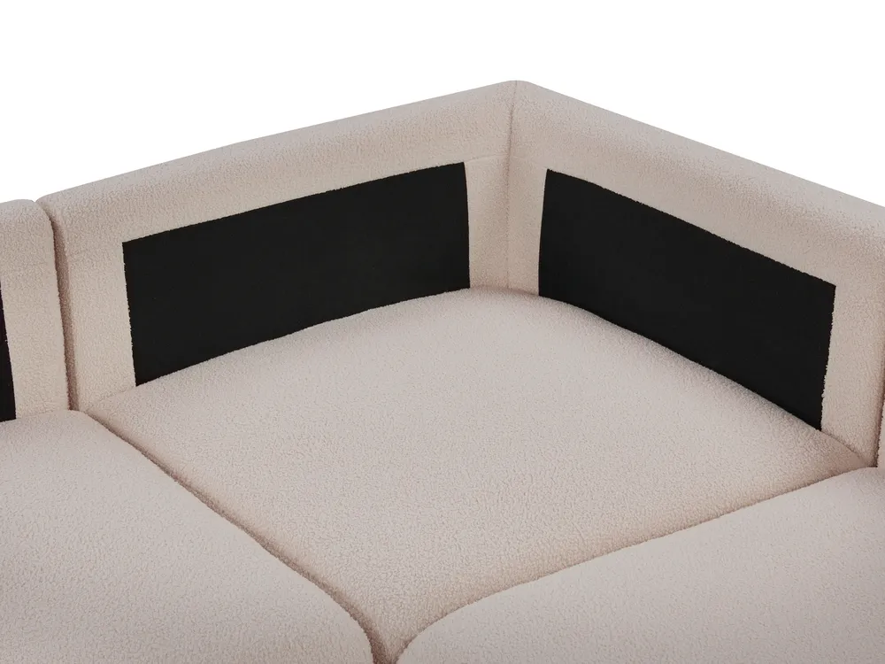 Modular Corner Sofa 5 Seater KIVVIK with Ottoman Boucle Beige Left Hand_1045831