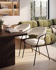 Set of 2 Dining Chairs MARIPOSA Boucle Off-White_1154015