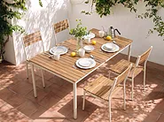 Utendørs spisebord til 6 personer CORRICELLA 180 cm 90 cm Akasietre Brun_1124491