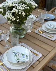 Set med 12 matserviser CHAROLI Porslin Vit/ Guld_1154001