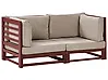 Garden Sofa 2 Seater TRANI Modular Acacia Wood Dark Red