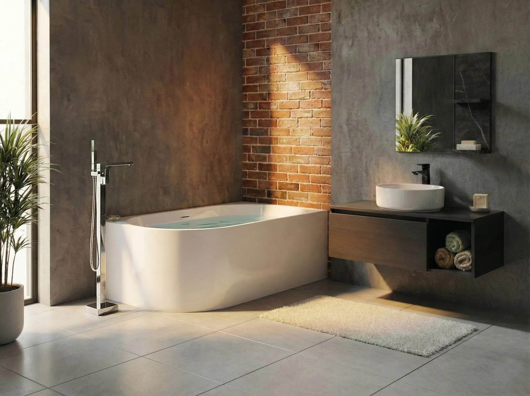 Corner Bath PORTINHO 1700 x 800 mm White Left Hand_1012243