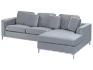 Corner Sofa 4 Seater OSLO Velvet Grey Left Hand_747195