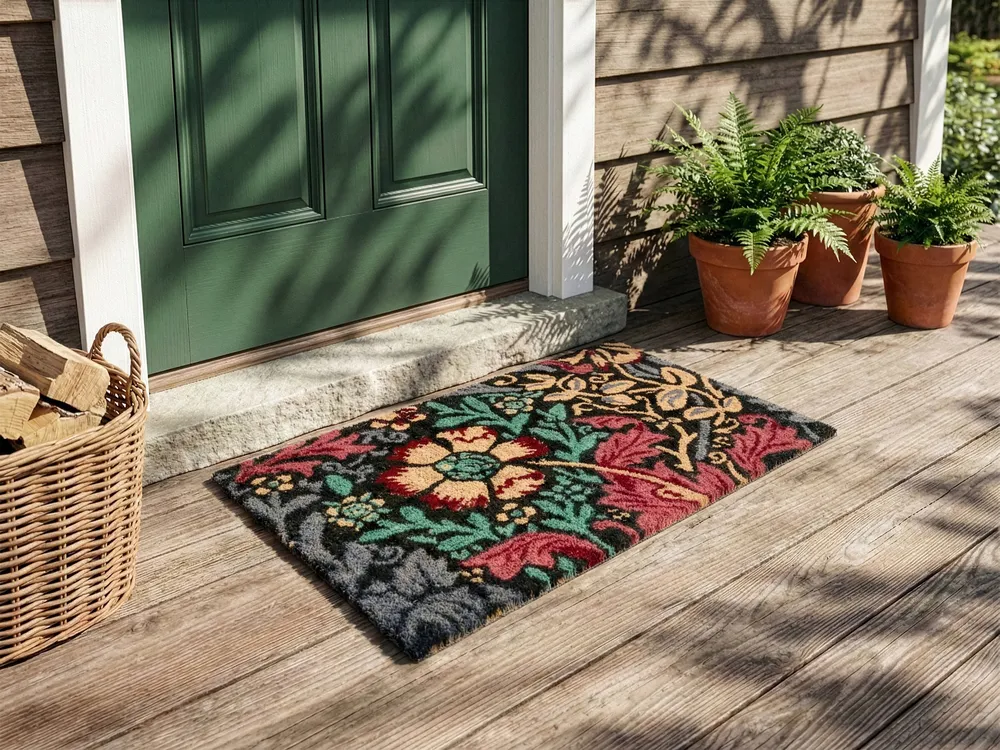 Coir Doormat Floral Pattern Various Sizes Multicolour ILLIAMNA