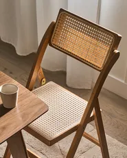 Set med 2 matstolar Fällbar MODANE Bambuträ Brun_1048842