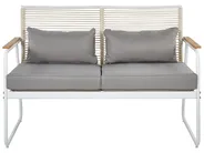 Garden Lounge Set with Table 4 Seater POMONTE Metal White_919649