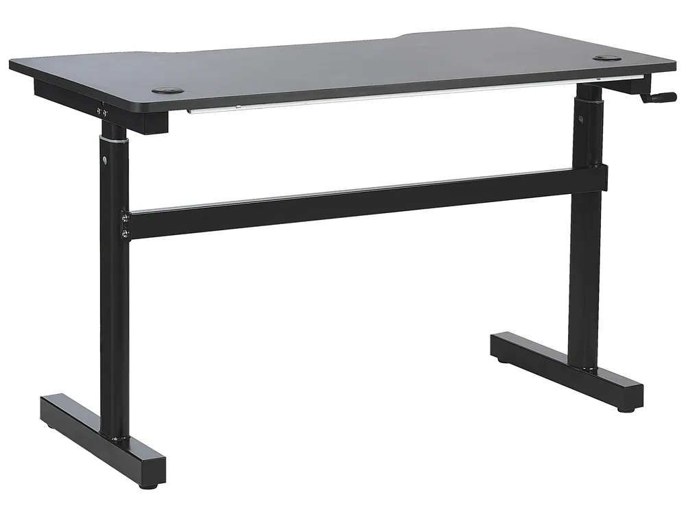Manual Adjustable Gaming Desk DURBIN 120 cm 60 cm RGB LED Black_795369