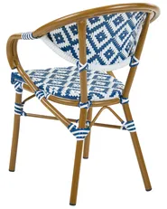 Set of 4 Garden Chairs CASPRI PE Rattan Blue/ White_1090663