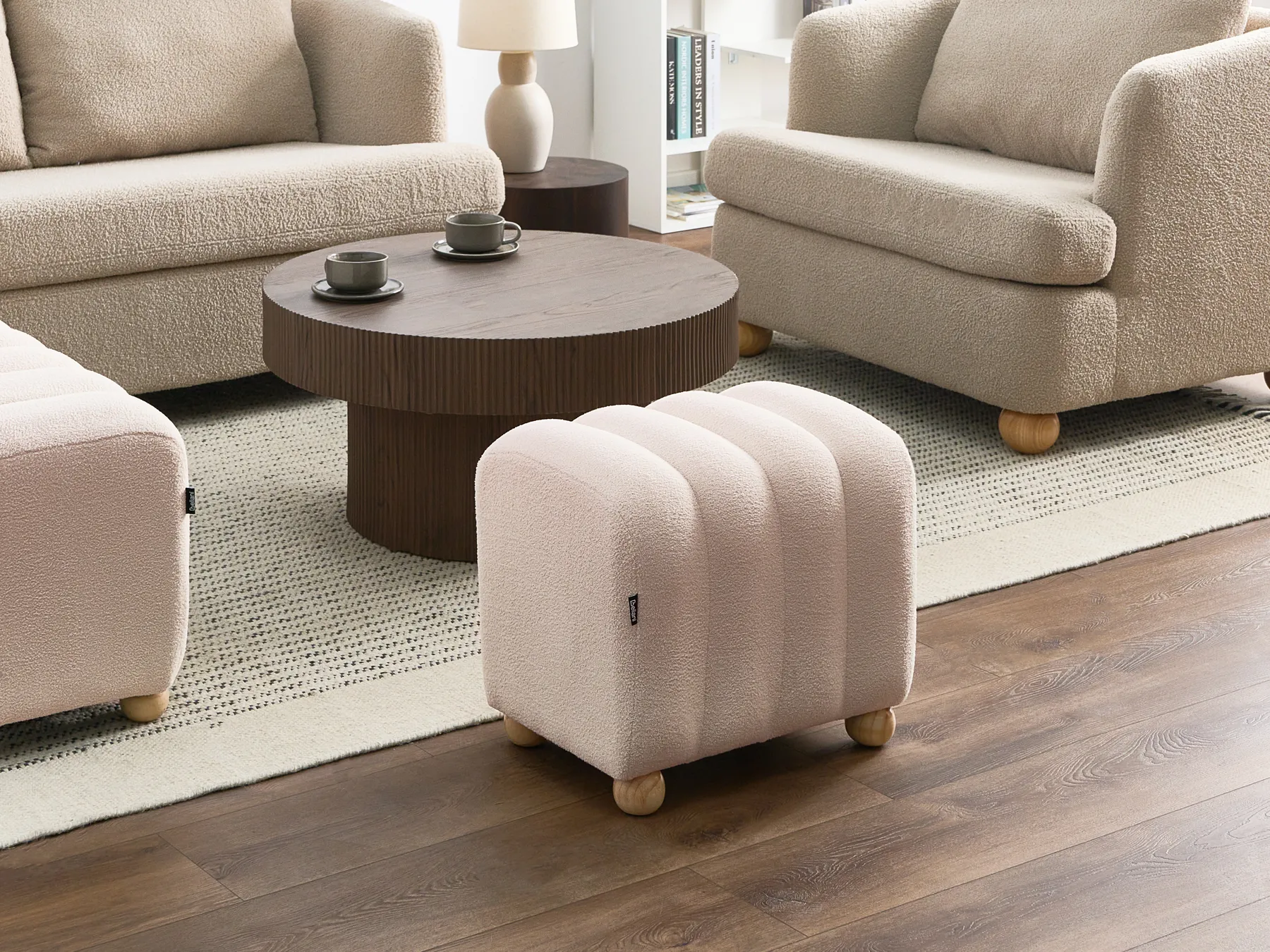 Pouffe IDYLLWILD Boucle Off-White_1066908
