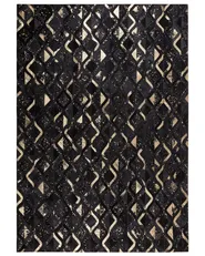 Rug DEVELI Black 140 x 200 cm Leather_850969