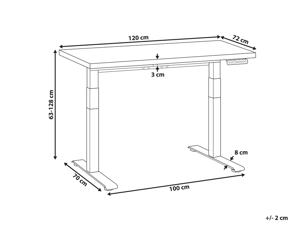Electric Adjustable Standing Desk DESTINES 120 cm 72 cm White_899302