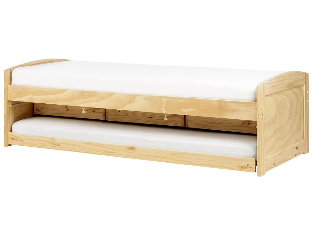 Trundle Bed Pine Wood PETIVILLE 90 x 200 cm (EU Single) Light Brown_939661
