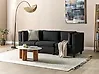 Modular Sofa 3 Seater UNSTAD Fabric Black