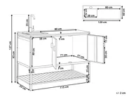 Outdoor Kitchen Cabinet with Sink MAENZA White Metal_1045002