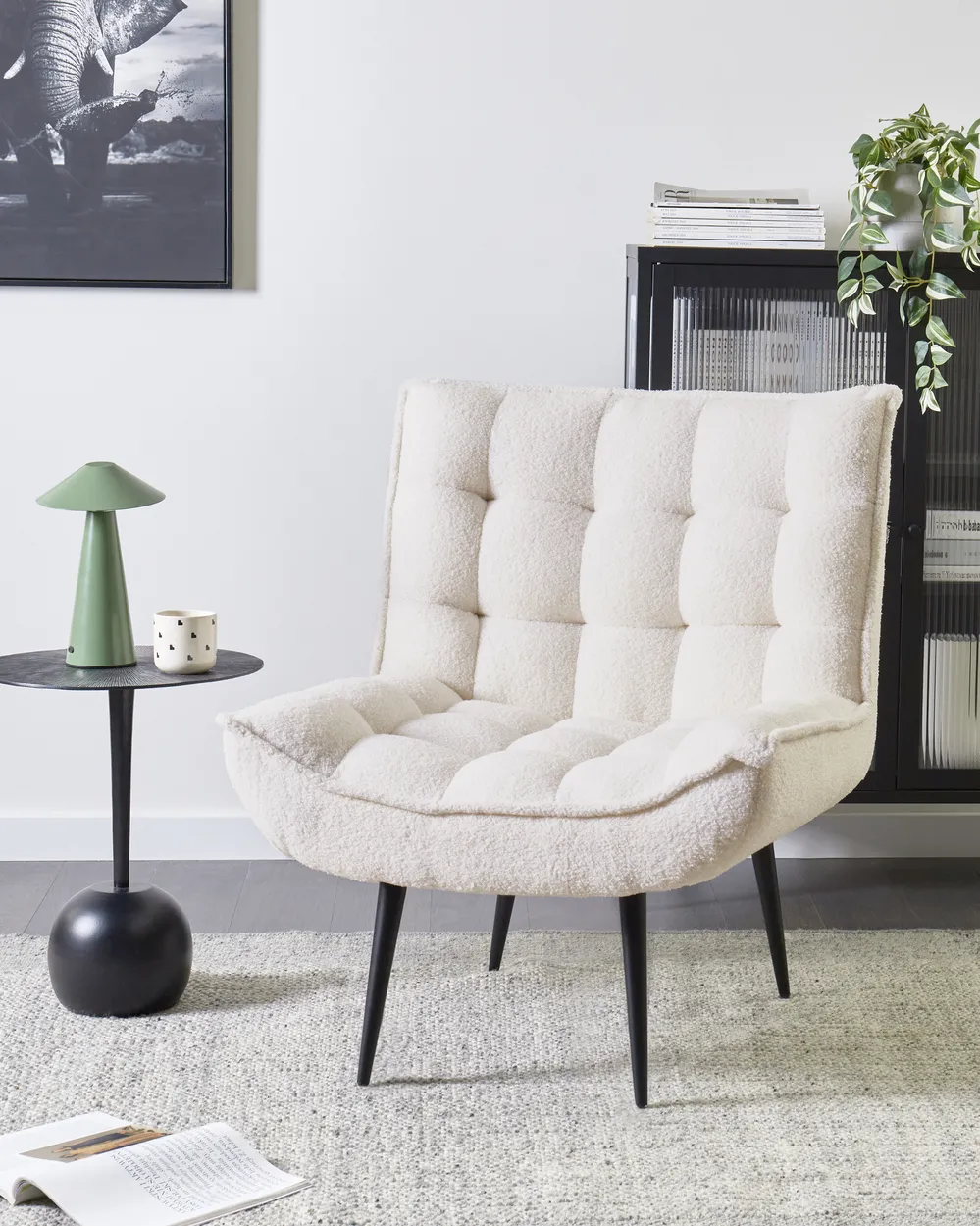 Armchair ALVESTA Boucle White