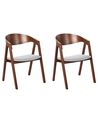 Set of 2 Dining Chairs YUBA Wood Light Grey
