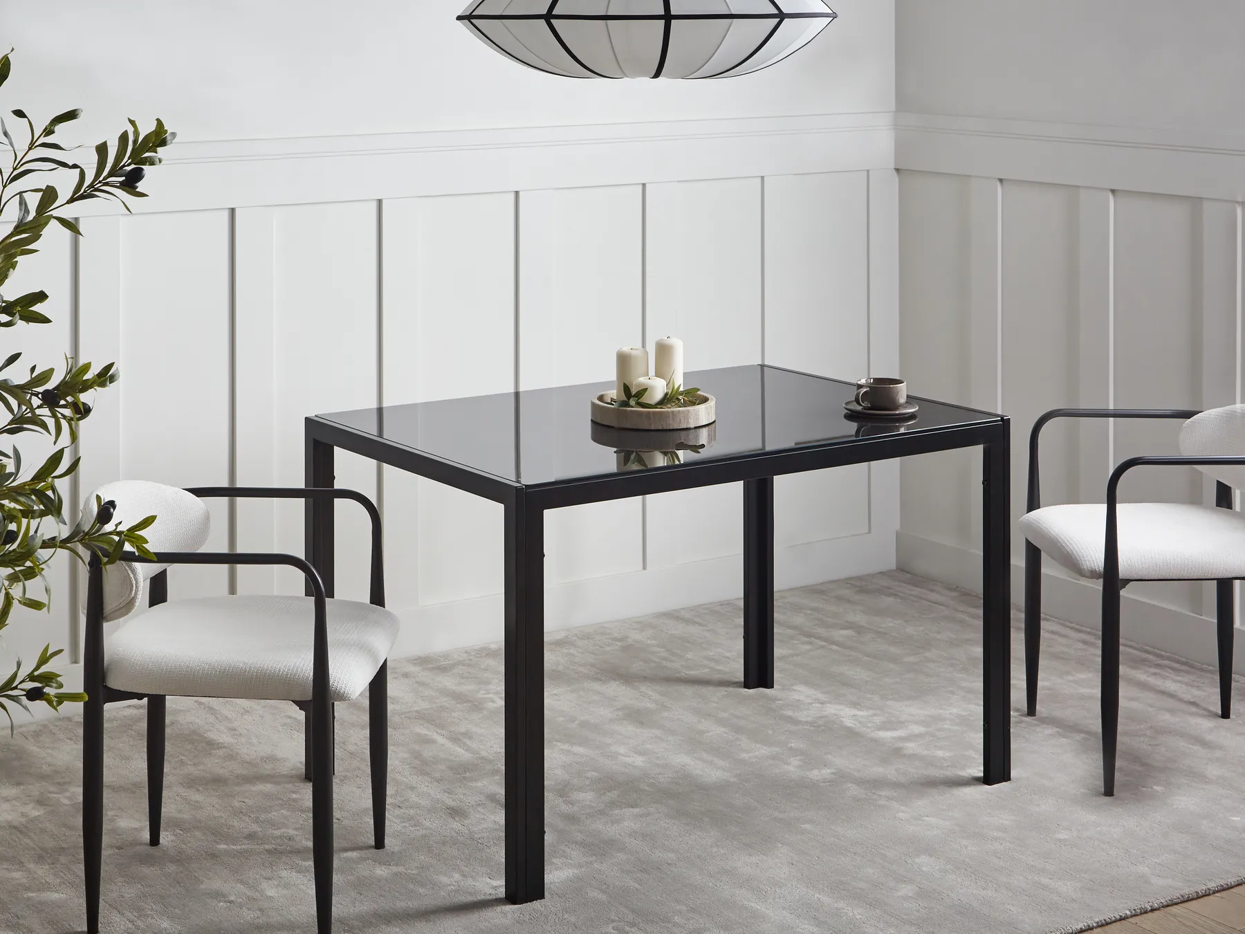 Matbord LAVOS Svart 120 cm 80 cm Härdat glas_998688
